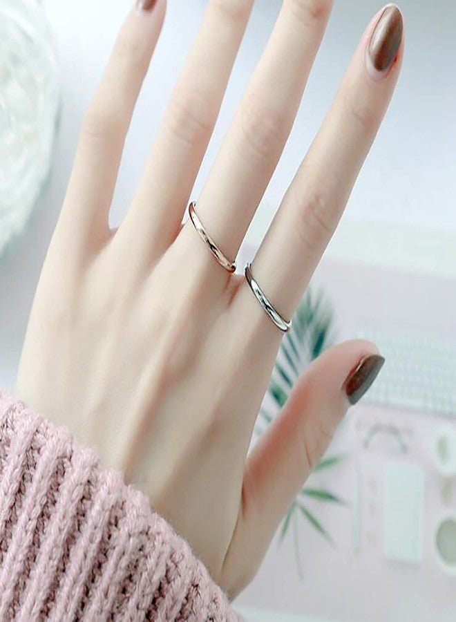 Moplusea 2mm Stainless Steel Classical Plain Stacking Band Statement Wedding Promise Ring For Women (Silver, 8) - Image 4